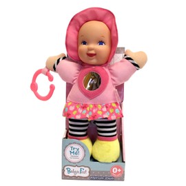 Baby's First: Mirror Doll - Pink - Vibrant Outfit w/ Chest Heart-Shaped Shiny Mirror, Attachable C-Ring, Soft & Cuddly Toy, Baby-Kids-Toddlers 3 Mo+