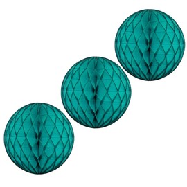 3-Pack Large 14 Inch Honeycomb Tissue Paper Party Ball Decoration (Teal Green)