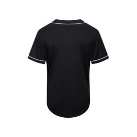 SPTEHW Blank Plain Baseball Jersey Short Sleeve Button Down Shirts Sports Hip Hop Hipster Jersey S-3XL (L, Black/)