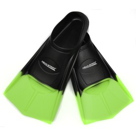 Aqua Speed® HIGH TECH Kurze Trainingsflossen | Schwimmflossen | Schwimmtraining | Kurzflossen | Taucherflossen | Größen 33-48, Größen:33/34, Modell:schwarz/neon-grün/38