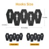 Coffin Coat Hooks, Black Wooden Coat Rack with 5 Hooks,