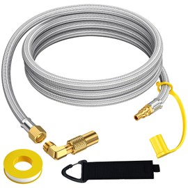 VIEAUBE 12 Feet rv Propane Hose with Adapter for Blackstone 17 inch and 22 inch 28'' 36'' Griddle, for Weber, Charbroil, Nexgrill Grill, Propane Patio Heater and Fire Pit