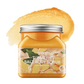 Turmeric Avocado Salt Body Scrub for Women Men,Hydrating & Exfoliating Scrub for Deep Clean，Body Scrub Smooth for All Skin Types 18oz