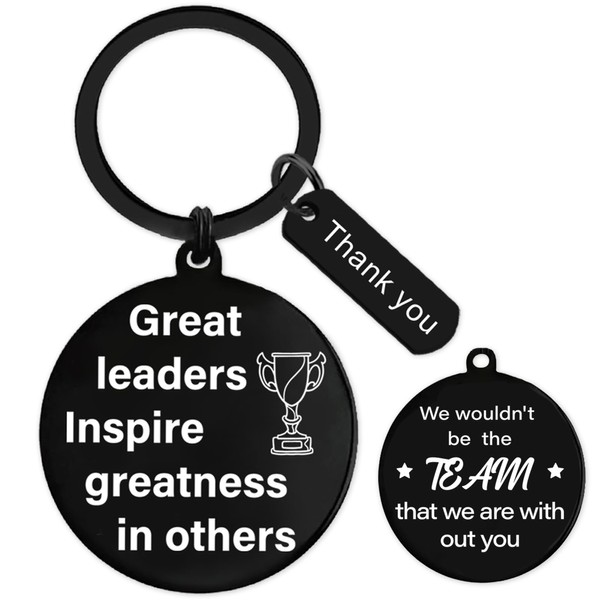 Thank You Gifts Coach Keyring - Black Appreciation Keychain for