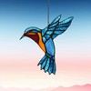 Alivagar Stained Glass Bird Window Hangings SunCatcher, 9" x 7