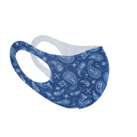 Komonee Face Mask Washable Reusable Blue Paisley Dustproof Cloth Mouth Cover Covering For Men Women Outdoors Indoors Cycling Ski Protection (Pack of 5)