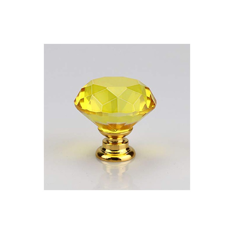 30mm Crystal Glass Door Knobs Diamond Cut Drawer Pull Handles