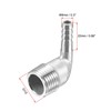 sourcing map 304 Stainless Steel Hose Barb Fitting Elbow, 8mm