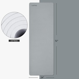 LAMEI 10mm Yoga Mat with Strap – Extra Thick POE Yoga Mat 1cm, Non-Slip Anti-Tear, High Density High Resiliency, 72"x24"x10mm Suitable for Women Men All Ages, For Yoga, Pilates and Floor Exercise, Workout, with Portable Strap (Grey)