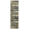Homeroots 8' Beige And Blue Abstract Runner Rug