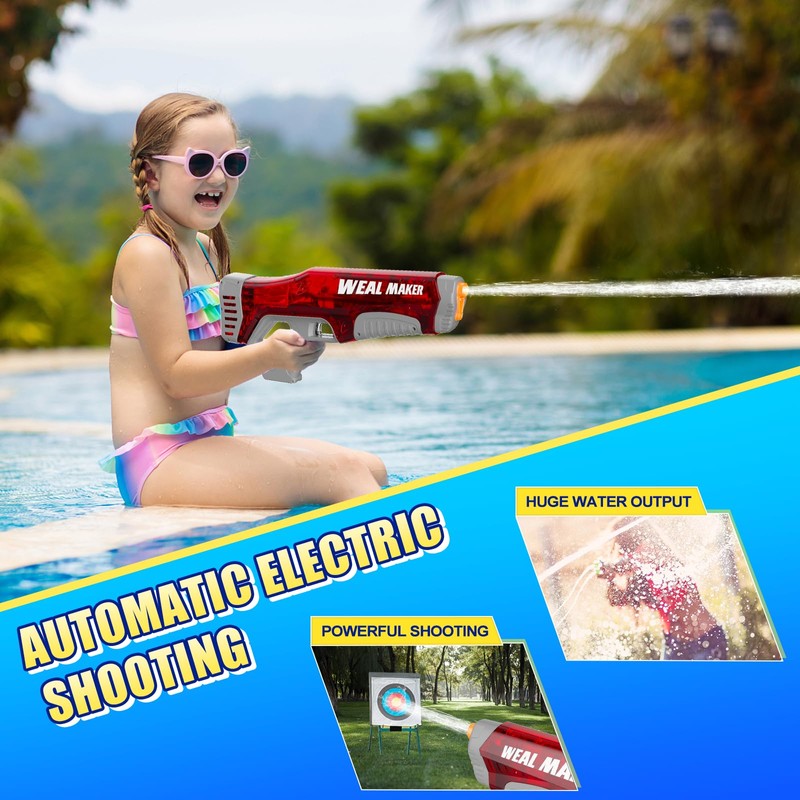 YTKIH Self-Filling Function Electric Water Gun IP67 Waterproof, Summer Automatic