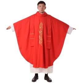 BLESSUME Priest Chasuble Red Church Vestments
