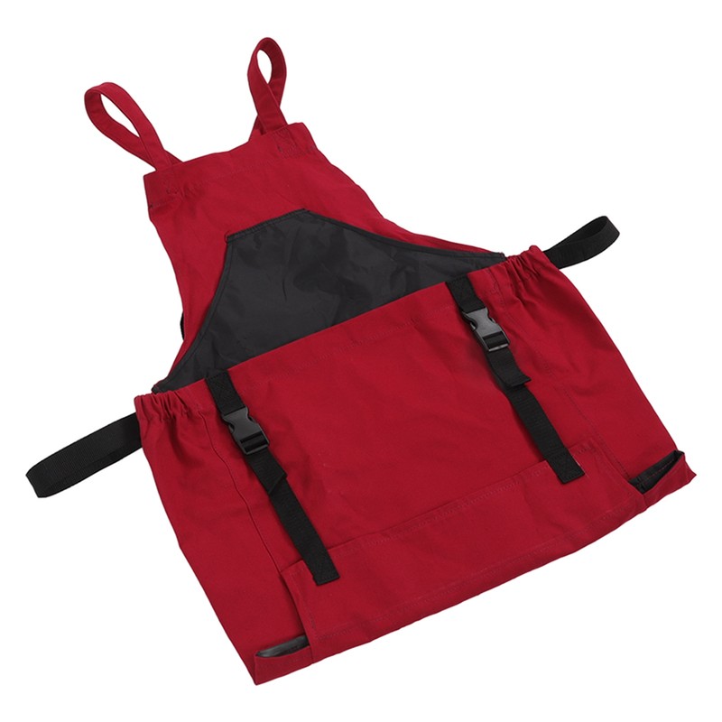 Gardening Apron Dark Red 210D PVC Waterproof Fabric Regulable Straps