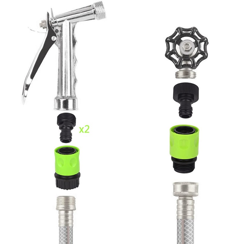 Set of 5 Complete Garden Hose Quick Connect Kit Plastic