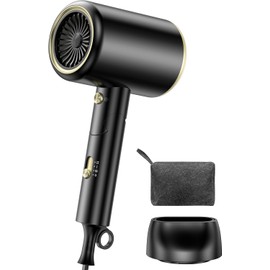 Dryer, 1,400 W, Large Air Flow, Quick Drying, High Concentration Negative Ions, High Power, Foldable, Ultra Lightweight Design, 3 Temperature Adjustment, Cold / Hot Air, Low Noise, Overheating