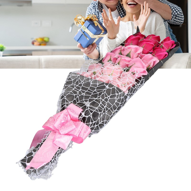 LED Artificial Rose Flowers Fake Roses Bouquet Light Up Forever