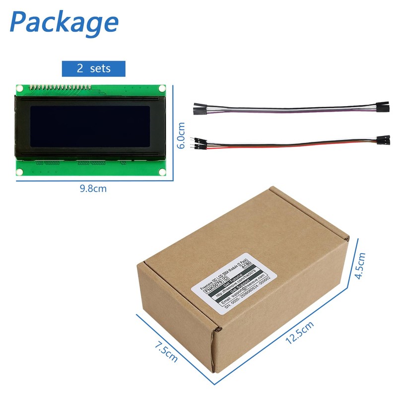 Freenove I2C IIC LCD 2004 Module (2 Pack), TWI Serial