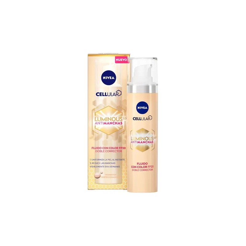 Nivea Cellular Luminous630 Fluido con Color Antimanchas Día/Noche, 40 ml
