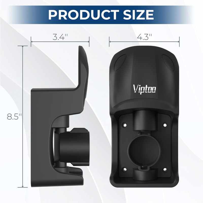 VIPTOO EV Charger Wall Mount Holder, J1772 Charger Cable Organizer