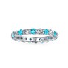 Bling Jewelry Aqua White Alternating Two Tone Eternity Band Ring
