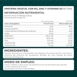 Pronat | Magnesio & Zinc con proteína vegetal - 90 tabletas