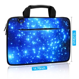 Mibbxea 13 13.3 Inch Laptop Bag with Shoulder Strap, Canvas Messenger Bag, Travel Bag, Protective Carry Bag with Adjustable Strap, for 12-13.3 Inch Computer, Ultrabook, Netbook, Blue starry sky