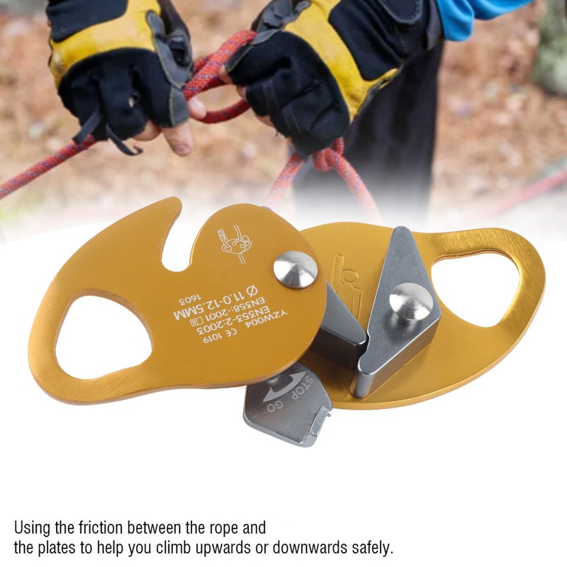 Self Braking Stop Descender for 11‑12.5mm Rope Clamp Grab Rescue