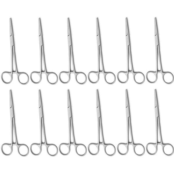 Apical 12-Pack Mosquito Hemostat Locking Forceps, 6 Curved & 6