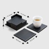 Techson 6PCS Leather Coasters, PU Non-Slip Drinks Wine Tea Coffee