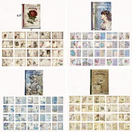 160 PCS Vintage Scrapbook Paper Junk Journal Scrapbooking Supplies Ephemera Pack for Art Journaling Bullet Craft Scrapbooking PaperCuts Background Paper