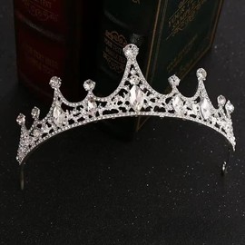 Crowns for Adults, Silver Rhinestone Kids Princess Tiara for Women Fancy Dress Girls Tiaras Queen Crown for Wedding, Birthday Party, Graduation Ball