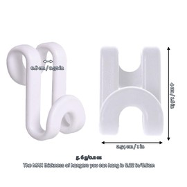 MIXNEX 6 Pack White Clothes Hanger Connector Hooks, Skirt Hangers, Space-Saving Closet Organizer Hooks for Small Spaces, Durable Hanger Extenders for Clothes, Sweaters, Pants, Belts, and Accessories