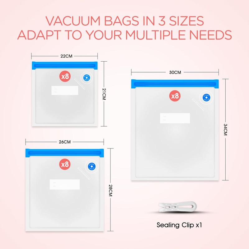 VOYOR Handheld Vacuum Sealer VS210 - Vacuum Bags 24 pcs