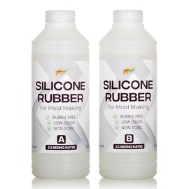 CoatCast Silicone Rubber Kit 18A for DIY Mold Making (35.2 oz) - Super Elastic, Translucent, Fast Cure, Non-Toxic, 1:1 Ratio Liquid Silicone for Resin and 3D Molds (2.2 Pounds)
