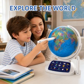 11-Inch Interactive Talking Globe for Kids - AR Geography Learning with LED Constellations for Home and Classroom