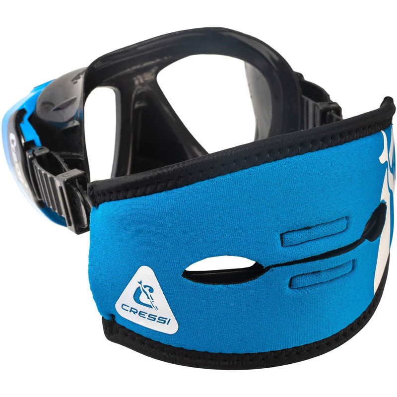 Cressi Pony Tail Neo Mask Strap Cover_Blue/White - Neoprene Mask