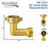 RecPro RV Brass Water Pressure Regulator with 90 Degree Fitting