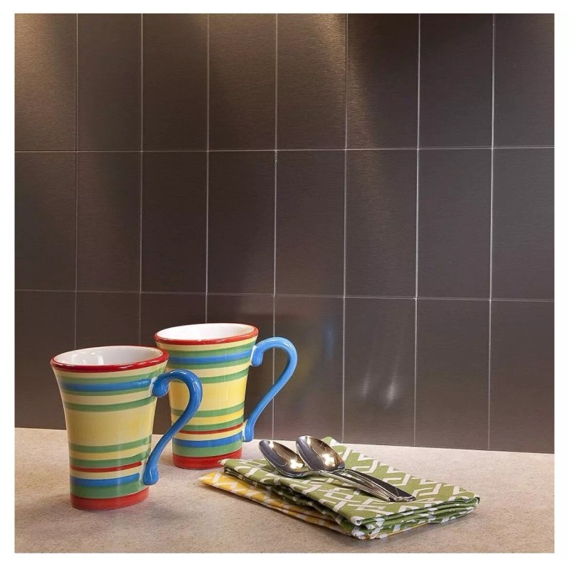 Aspect Peel and Stick Backsplash 3inx6in Metal Tile (8 pack)
