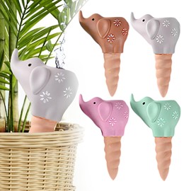 heizi Automatic Watering Plant Watering Automatic Travel Away Automatic Waterer Potted Plant Watering Pottery (Elephants 4 Pieces)