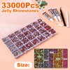 33000Pcs Red Resin Jelly Rhinestones for Bedazzling, 2-6mm Flatback Gems