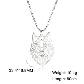 LIKGREAT Wolf/Lion/Tiger/Eagle/Tropical Fish/Snake/Cat Necklace Wild Animals Pendant Necklaces Nature Wild Animals Pendant Stainless Steel Jewellery Gifts for Men Women, Stainless Steel, No Gemstone