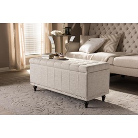 Baxton Studio Kaylee Storage Bench in Beige