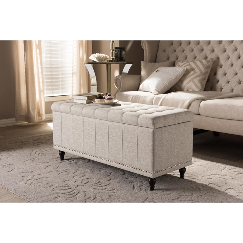 Baxton Studio Kaylee Storage Bench in Beige