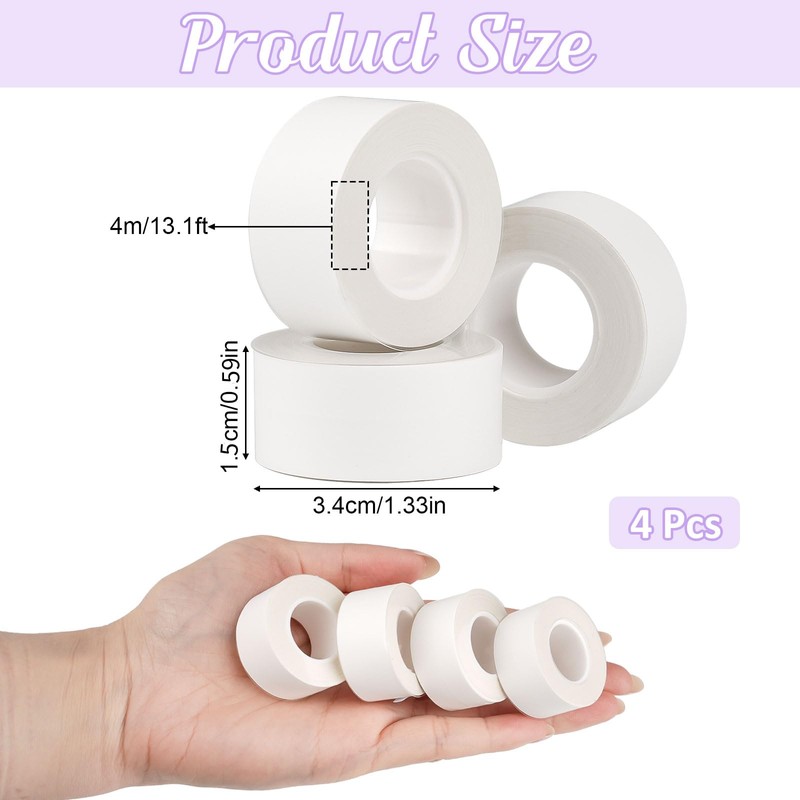 4 Rolls Label Tape Suitable for Label Printers Waterproof Label