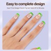 Misssix XBASICTIPS Green French Tip Press On Nails, 150Pcs French