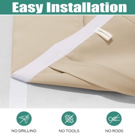 Ygann French Door Curtains, Privacy Screen, Blackout for Glass Doors, Home, Office, 66 x 173 cm, Beige, 1 Panel