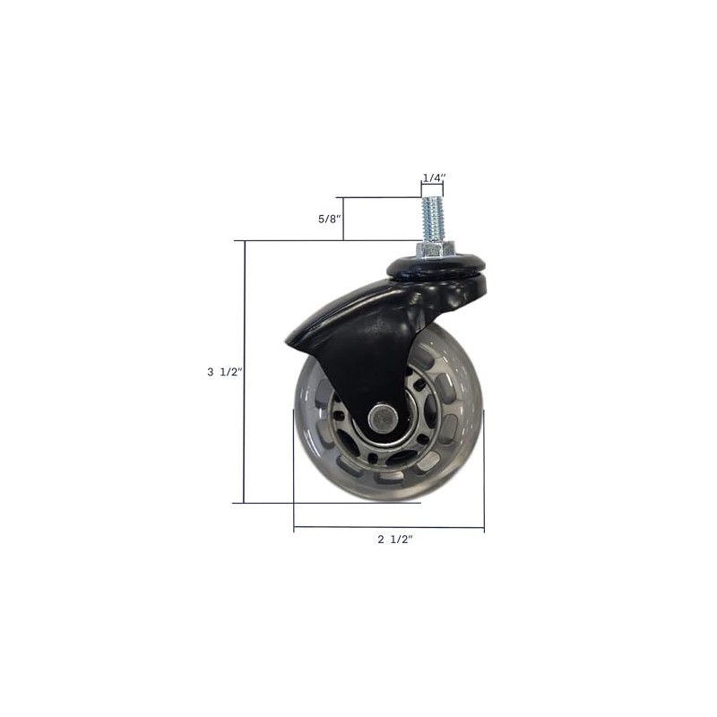 6 Pack Heavy Duty Caster Creeper Wheels 2.5"/ Roller Blade