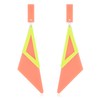 Retro Geometric Double Triangle Long 80's Dangle Drop Earrings (Orange)