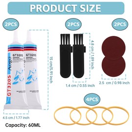 JRJRN Strong Shoe Glue Kit, Transparent Shoe Glue 60ML, Slow-Drying Shoe Repair Glue, Non-Hardening Glue for Shoes Repair Soles, Shoe Glue Sole Repair for Repairing Worn Shoes & Leather