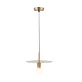 BYOLIIMA Modern Pendant Lighting Gold Farmhouse Pendant Light 11.81" Brushed Brass Dome Industrial Mid Century Knurled Texture Hanging Lamp Ceiling Light Fixture Kitchen Island Dinning Room Bedroom